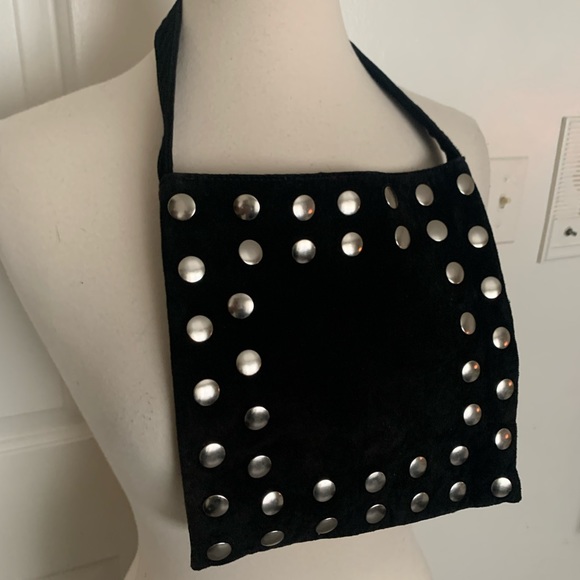 Suede Bebe Vintage Small Tote Bag Handbag - Picture 2 of 13